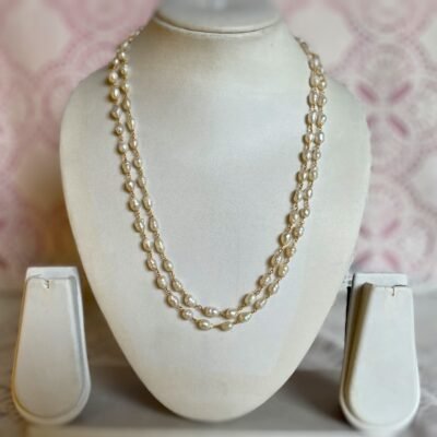 Valerian Meadow Baroque Pearl Necklace - White Baroque Pearls