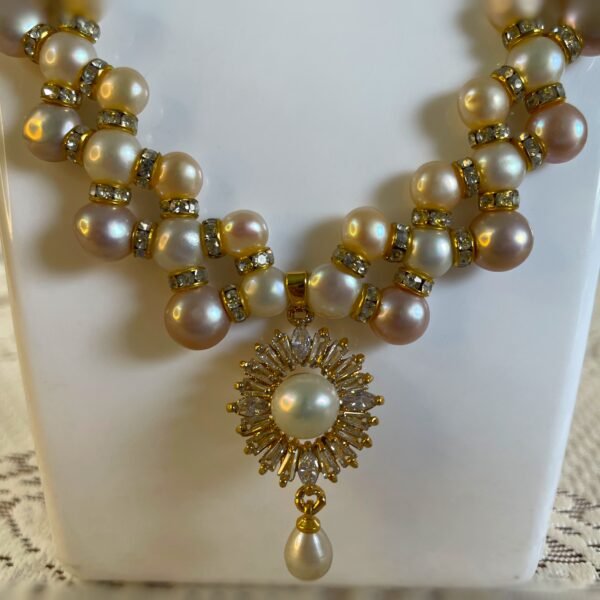 Echinacea Meadow Pearl Necklace Set