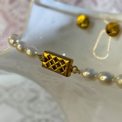 Golden Petal Pearl Necklace