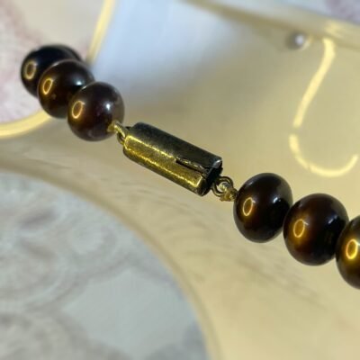 Obsidian Blossom Pearl Necklace